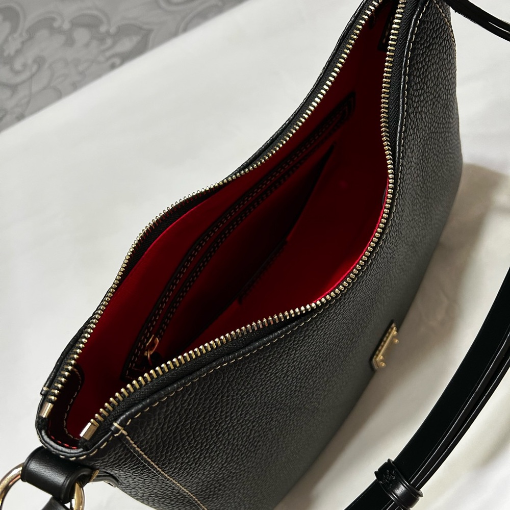 Dooney & Bourke Black Pebble Leather Shoulder Bag - Picture 8 of 10